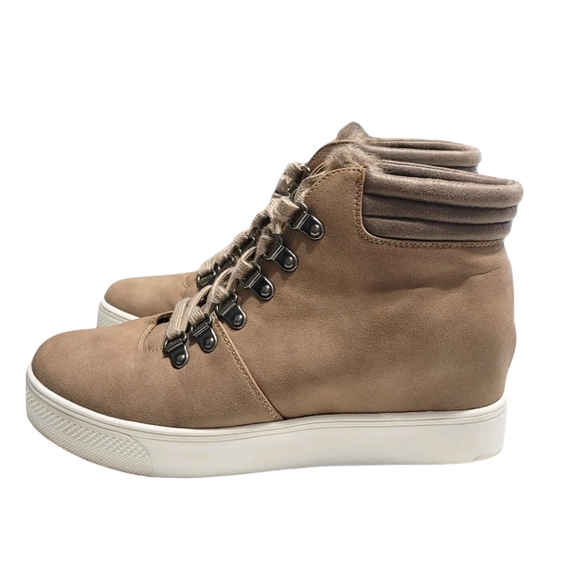 MADELINE girl Womens Yolo Tan Suede Wedge Sneaker - Picture 8 of 10